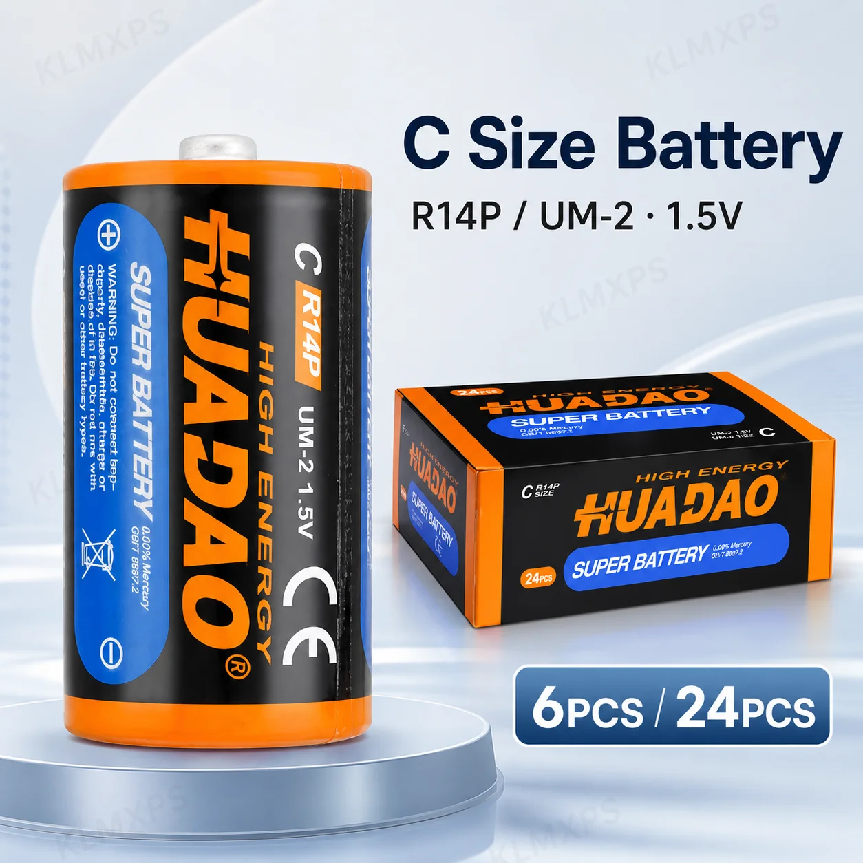 C Size 1.5V Zinc Carbon Batteries R14P UM-2 Non-Rechargeable Dry Cell Battery for Radio Toy Torch Flashlight Household Devices