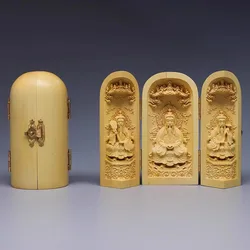 Folding Box Buddha Statue Ornament Guanyin Sculptures, 3.93