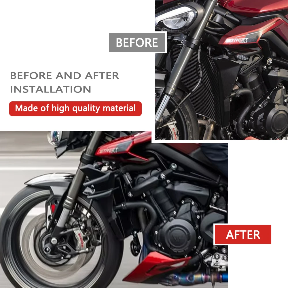 Asa lateral spoiler lateral spoiler frontal spoiler dianteiro inferior flanco para rua triplo 765r 765rs 2023 2024 2025