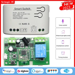 Tuya Zigbee Smart 1CH Switch Module,DC 12V 24V 32V AC 110V 130V 220V Relay for SmartThing,2MQTT Gateway Bridge Hub RF433 Control