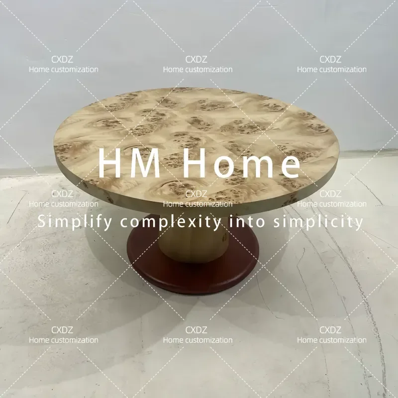 Wabi Sandy Wind Natural Tree Tumor Texture Solid Wood Dining Table Modern Simple Home Living Room Creative Table