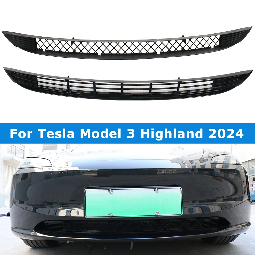 Lower Bumper Anti Insect Net Anti Dust Proof Inner Vent Grille Cover Insect-proof Front Cover For 2024 Tesla Model 3 Highland