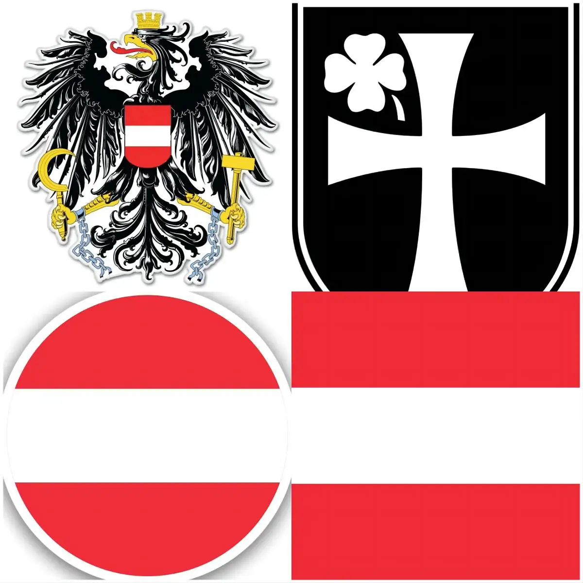 

Austrian Coat of Arms Sticker Decal Self Adhesive Vinyl Austria flag AUT AT AUSTRIA Osterreich Stickers Inspection Tools Laptop