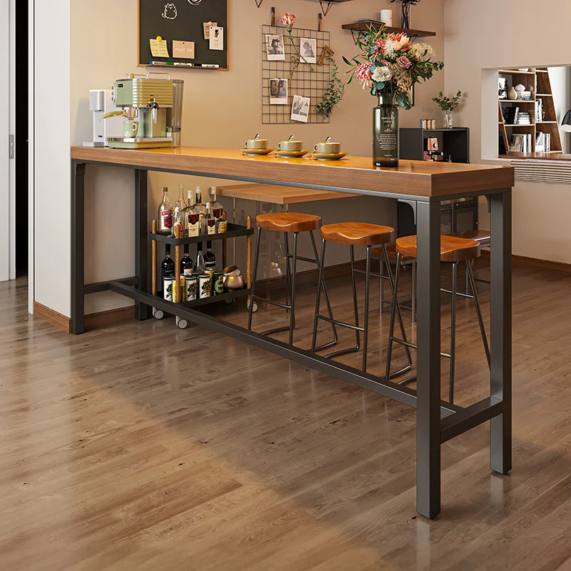 

Bar table Household balcony Leisure small bar counter Against the wall Long strip narrow table Milk tea shop