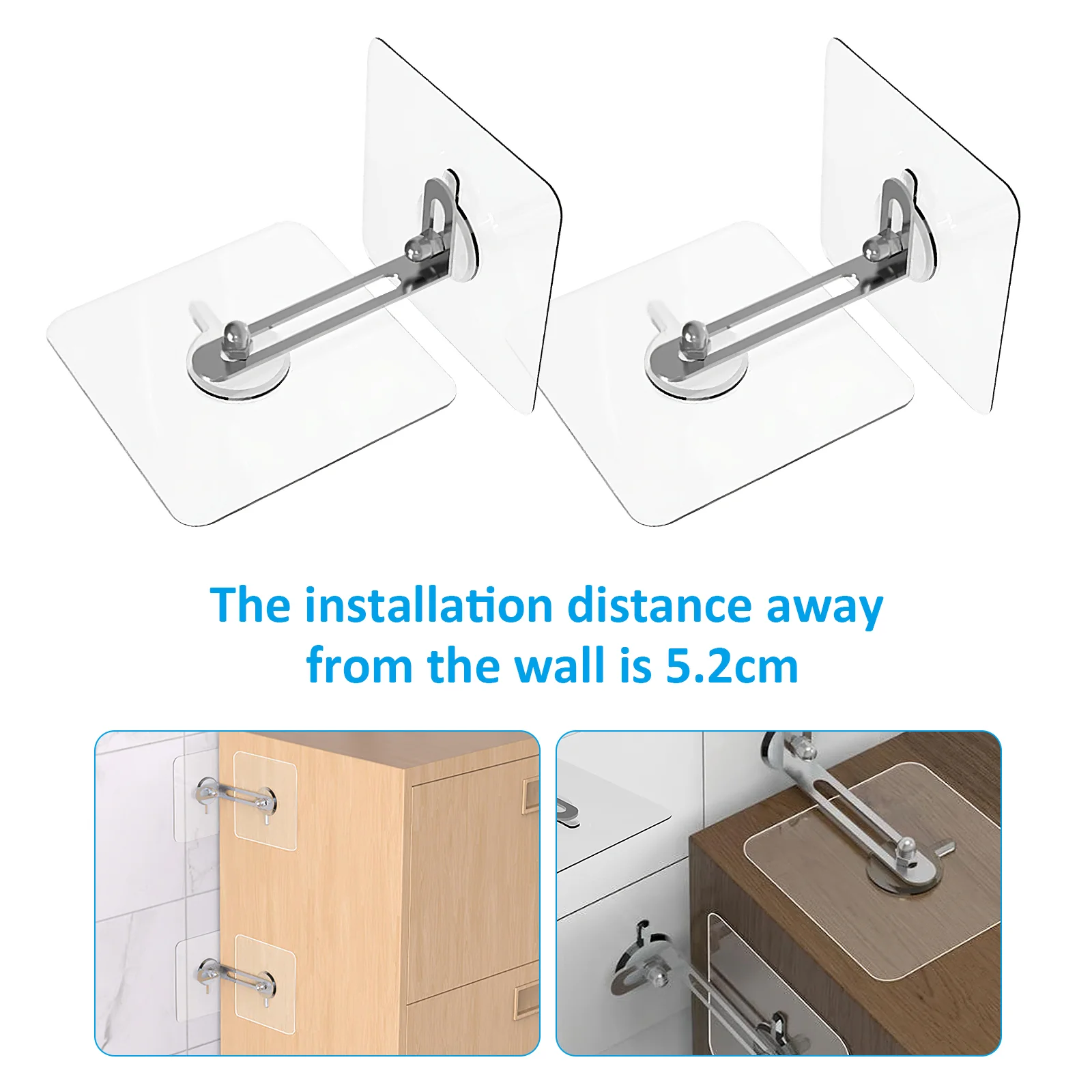 8 Pcs Furniture Fixing Stickers Anchors for Bookcase Fixed Proofing Bookshelf Wall Baby Hinge