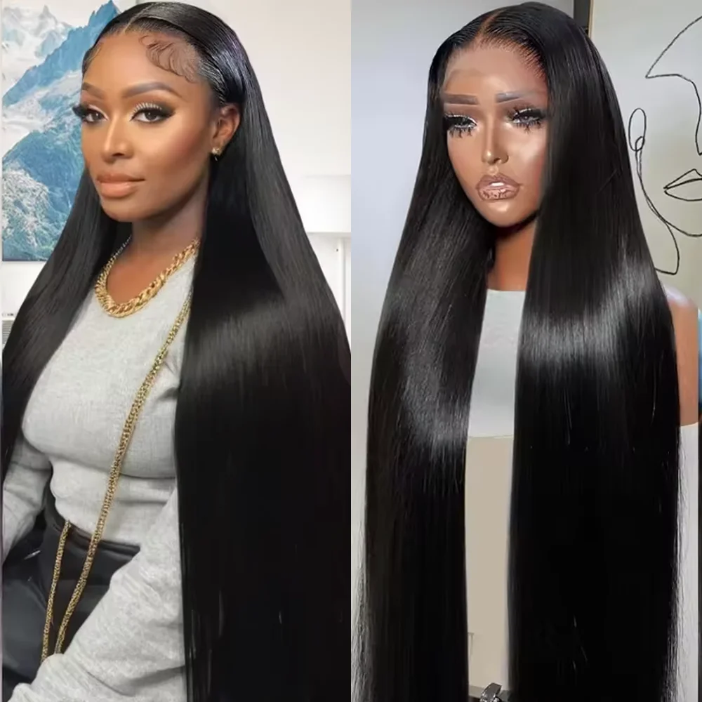 

Прямой парик с кружевной вставкой 200 Density, 360 HD, прозрачный кружевной фронтальный парик, бразильские парики с предварительно выщипанными волосами, HD кружевные парики для женщин, 52 дюйма