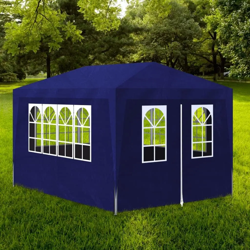Outdoor Party Event Tent and Canopy Tent with Gazebo Canopy, Garden Pavilion, 10' x 13' Blue, UV and Water Resistant, Mounting Materials Included