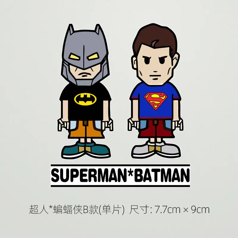 New BeastKingdom Batman Superman Personality Anime Merch Car Decoration Sticker Creative Cartoon Waterproof Decorative Sticker