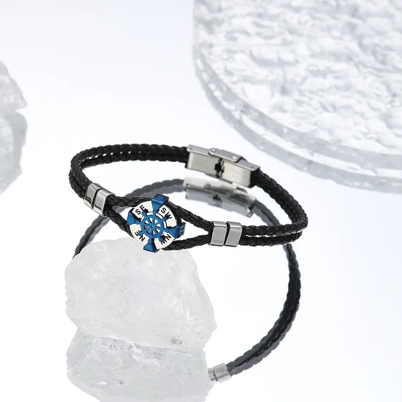 

PAPERPLUS |New Fashion Leather Bracelets for Men.Stainless Steel.Hip Hop Gifts.Customer Jewelry Black.Street.Boy 2025.Trendy