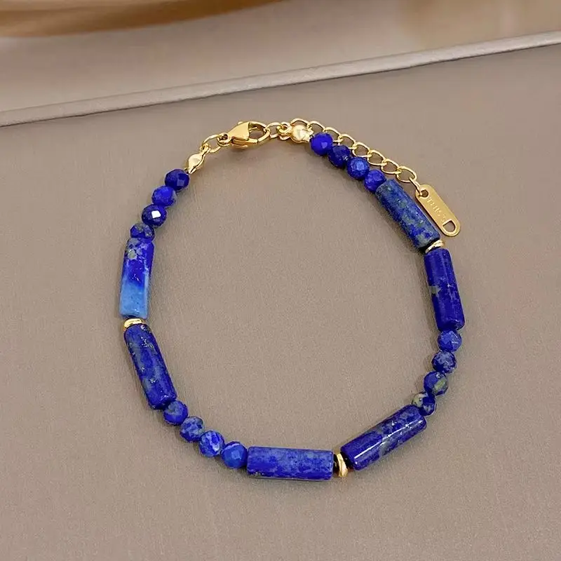 Bohemian Adjustable Stainless Steel Bracelet for Women Vintage Stackable Natural Stone Bead Chain Bracelet Jewelry Accessories