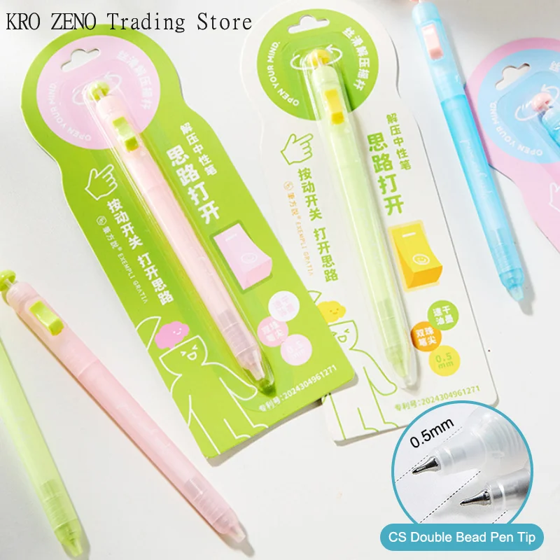 Relax Switch Pen For Exam Prep - Fidget Clicker Gel Pen 0.5mm Smooth Writing, Anti-Anxiety Study Tool For School Students Office view 2