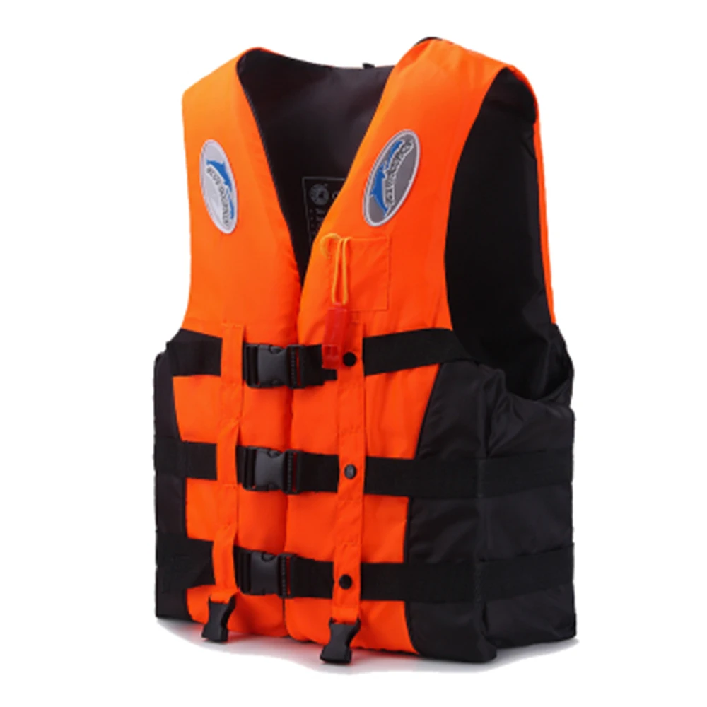 Outdoor Adult Swimming Life Jacket Adjustable Buoyancy Survival Suit Polyester Children Life Vest With Whistle