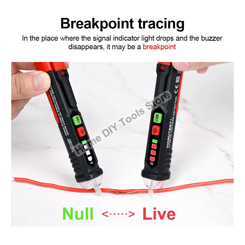 Non-contact Voltage Detector Tester Pen Smart Voltage Indicator HT90 AC 12-1000V Test Live Wire Check Wiring Breakpoint Finder