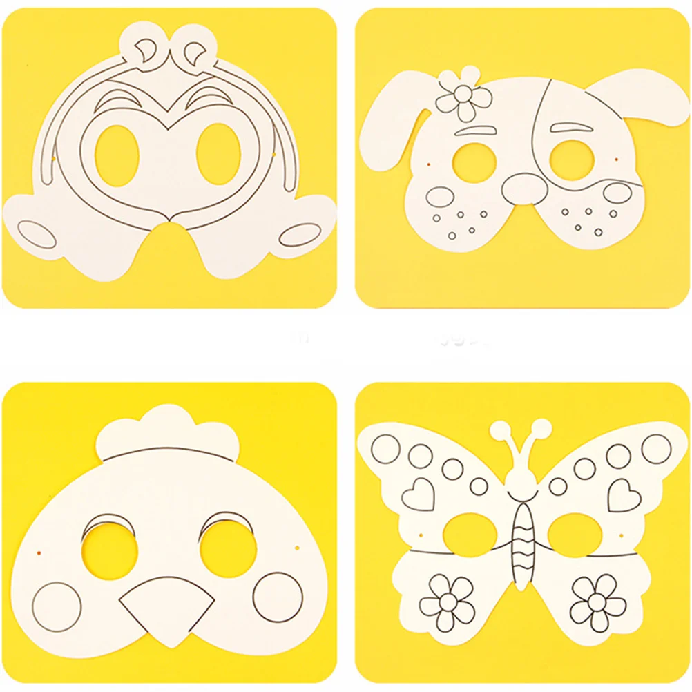 10 sztuk DIY biały zarodek maska papierowa śmieszne DIY kolorowy rysunek maska dla psa kreatywne DIY kolorowe napełnianie obrazów formy DIY puste