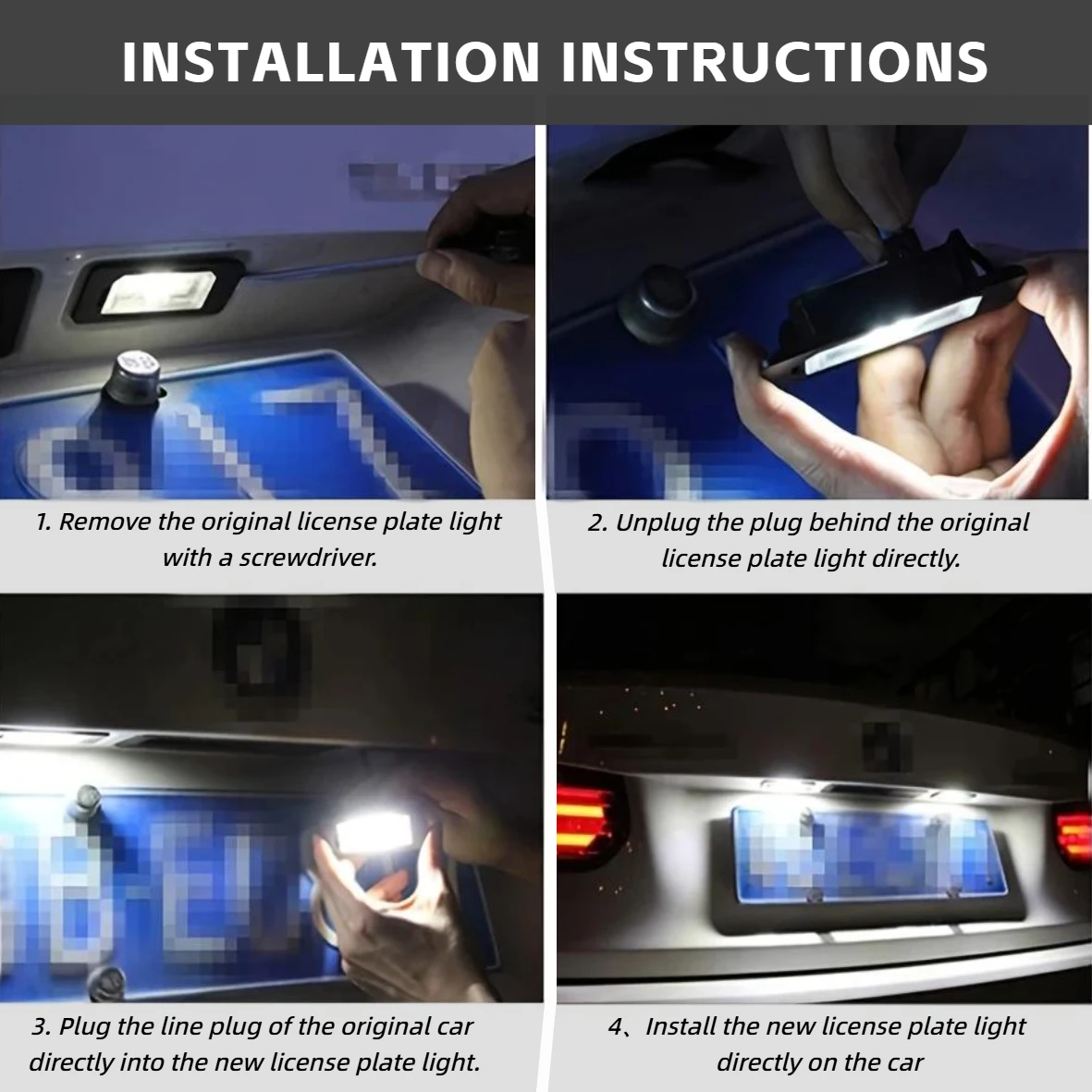 2X White LED Car License Plate Light Bulbs Auto Accessories For BMW E46 X5 E70 X6 E71 E72 E90 E92 E93 E91 M3 E39 M5 E60 E61 E82 view 6