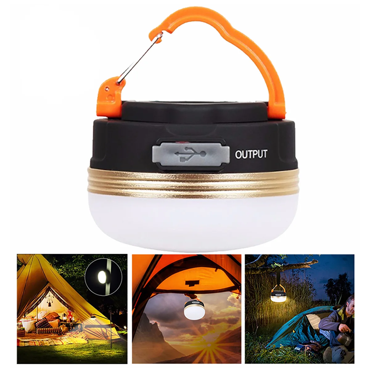 Rechargeable LED Camping Lantern With Magnet Base - Portable Tent Light With 4 Light Modes For Camping, Hiking, Fishing