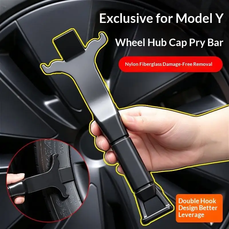 Wheel Hub Cover Pry Bar Heavy Duty Car Tire Lever Crowbar 1PC Portable Auto Rim Cap Removal Tool for Garage Repair