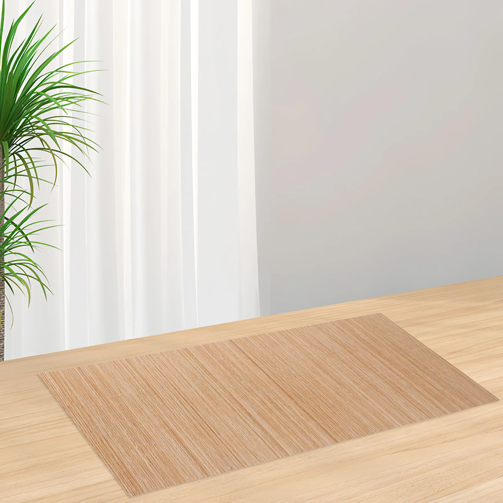 Tapete de comedor cortable con corredor de bambú, manteles individuales resistentes al calor para mesa de cocina, manteles de bambú de estilo granja