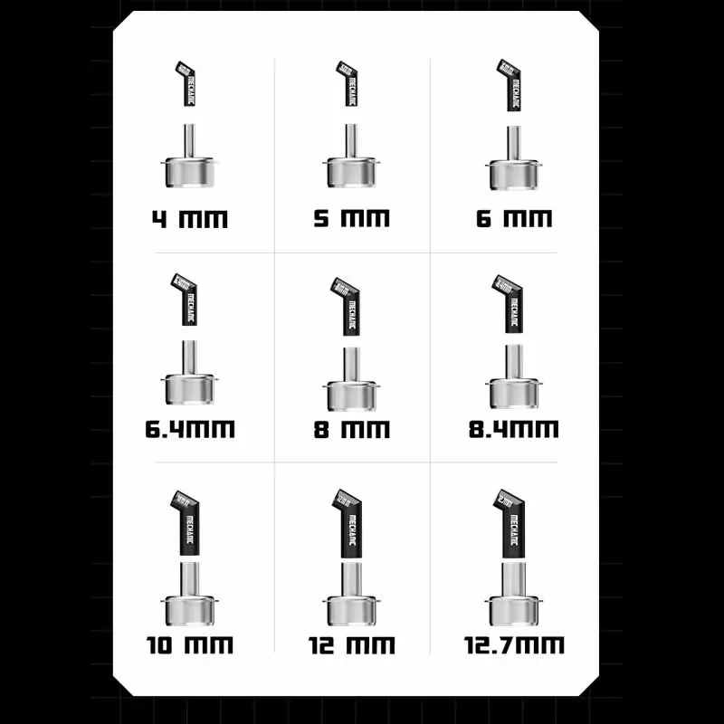 Mechanic 9pcs 861 Diagonal Hot Air Nozzle Oblique Blow Nozzle Even Heating Tools Universal Hot Air Nozzle Repair Tools