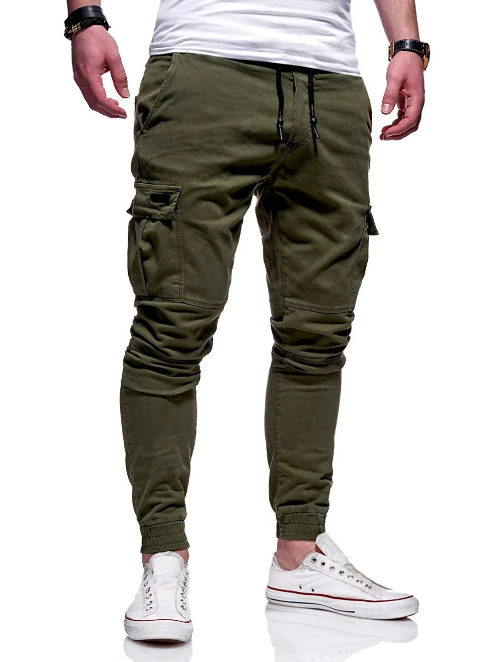 Pantalones elásticos de secado rápido a prueba de viento para hombre, para exteriores, senderismo, trotar, pantalones sueltos informales ligeros, pantalones deportivos con cordón en la cintura