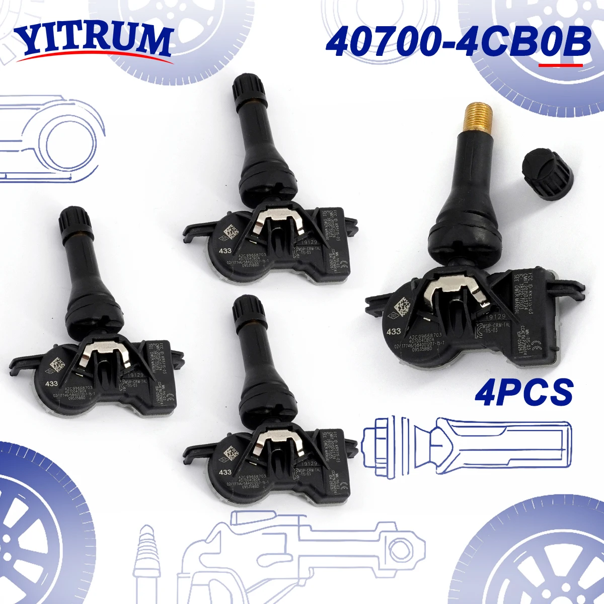 Sensor de neumáticos TPMS 40700-4CB0B para Dacia Duster Infiniti QX50 QX55 Nissan Sport Juke Micra Renault Clio Twingo Renault Samsung SM6