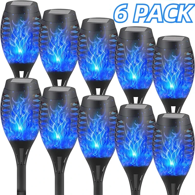 12LED Solar Flame Torch Lights Flickering Light Waterproof Garden Decoration Outdoor Lawn Path Yard Patio Floor Lamps