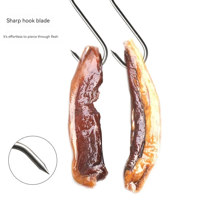 Stainless Steel S Hooks with Sharp Tip Utensil Meat Clothes Hanger Hanging Hooks for Butcher Shop Kitchen Baking Tools