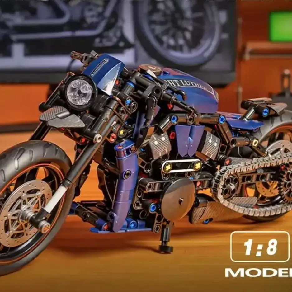 1:8 Scale Motorcycle Building Blocks Set Static Model, 562 PCS technical  Bike Kit for Adults, Collectible Motorcycle