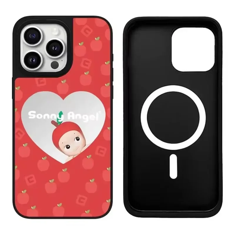 

Cute Baby Mirror Magnetic iPhone 11 12 13 14 15 Pro Max Mirror Surface MagSafe Case Cover Shell