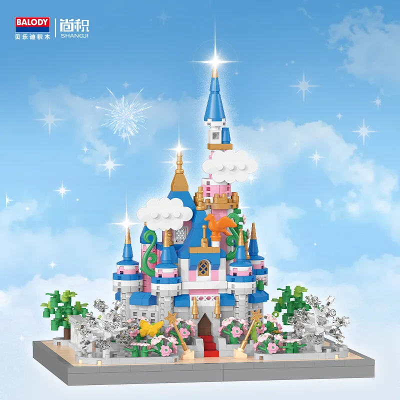 Mini Disney Crystal Frost Citadel Building Blocks 3D Elven Castle Architecture Bricks Model Toys For Kids Christmas Gift 16477
