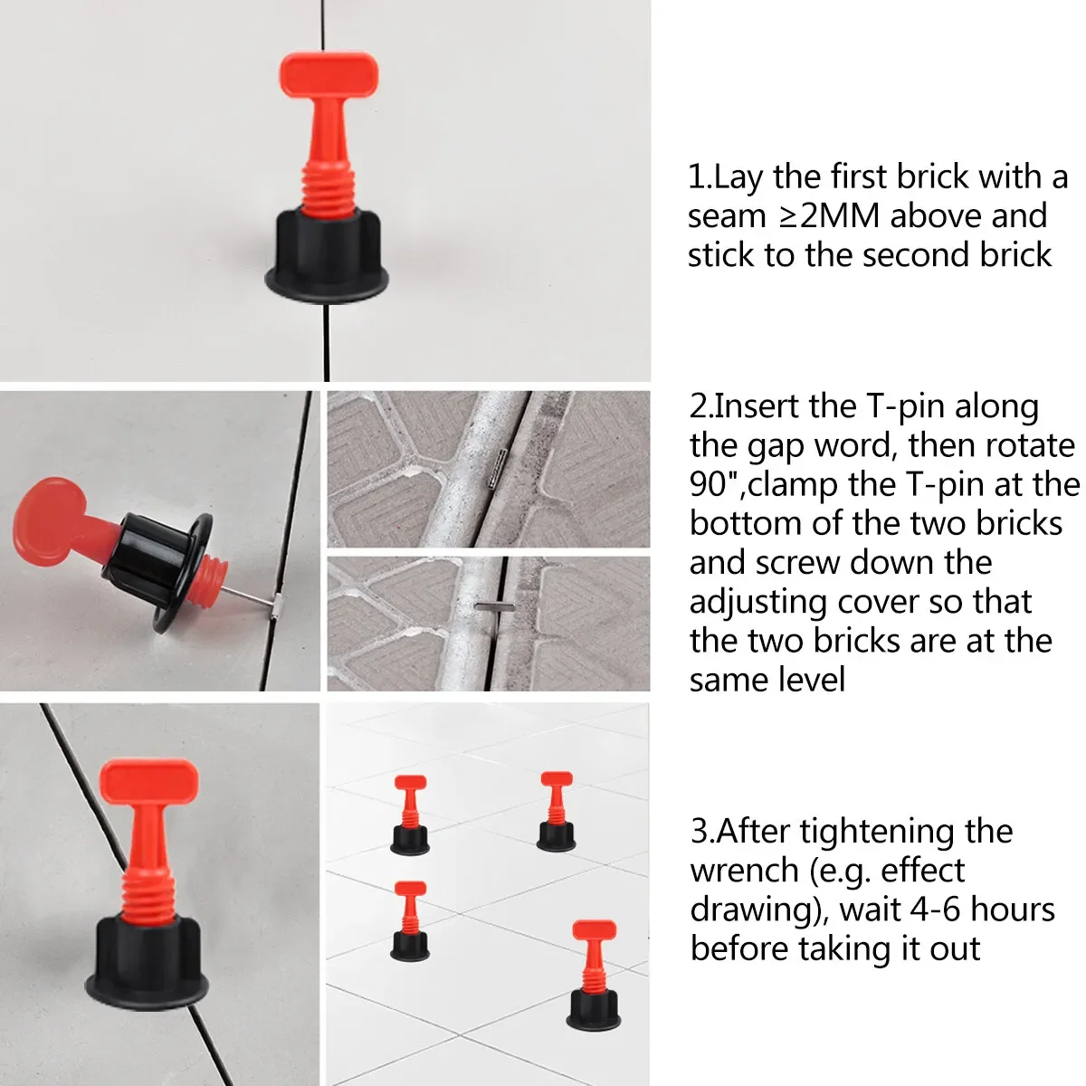 Reusable Tile Leveling System Level Wedges Tile Spacer 303/201/102/76Pcs For Tile Positioning Flooring Wall Tile Leveling System