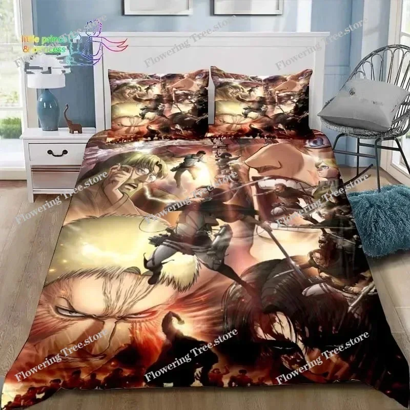 Anime Attack on Titan 3D Print Bedding Set Single Twin Full Queen King Size Bed Set Adult Kid Bedroom Bedding Gift029 5