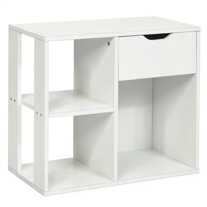 

3-Tier Side Table with Storage Shelf and Drawer Space
