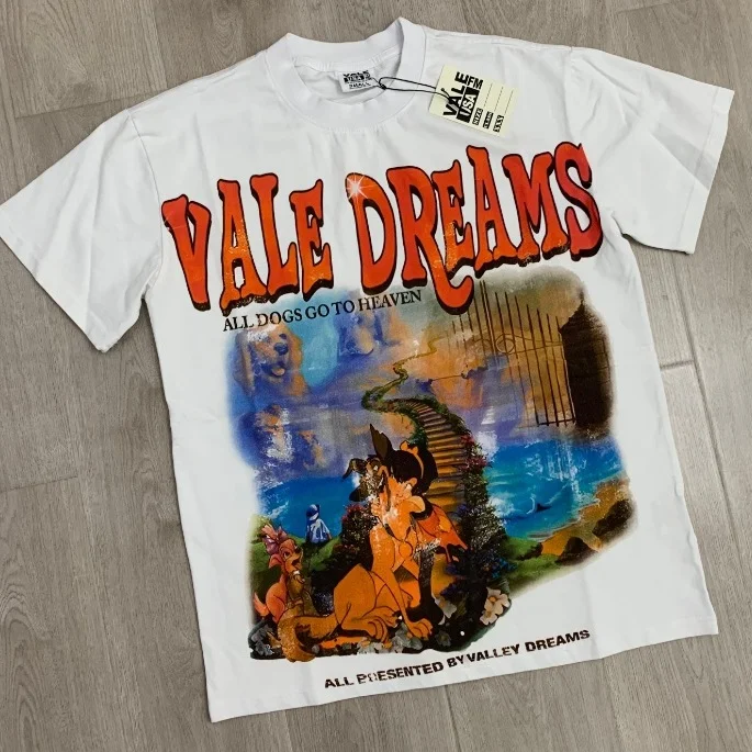 VALE FOREVER Retro American Graphic Portrait Printed Distressed Oversized T-shirt, Gender Neutral