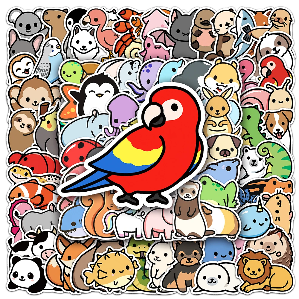 

10/30/50/100pcs Kawaii Animal Stickers for Kids Toys Cute Squirrel Dog Cartoon Decals Decorative Diary Scrapbooking Wall Sticker