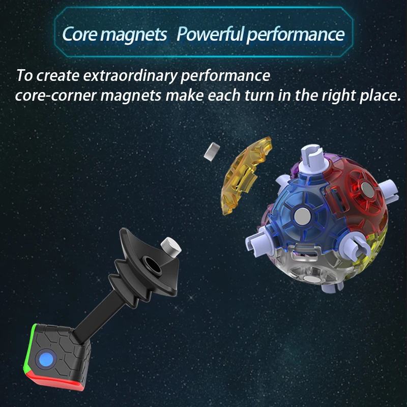 DianSheng ギャラクシー 8 メートルボールコア磁気マジックキューブ 8 × 8 磁気ステッカーレススピードキューブプロフェッショナルパズルおもちゃ子供のギフト