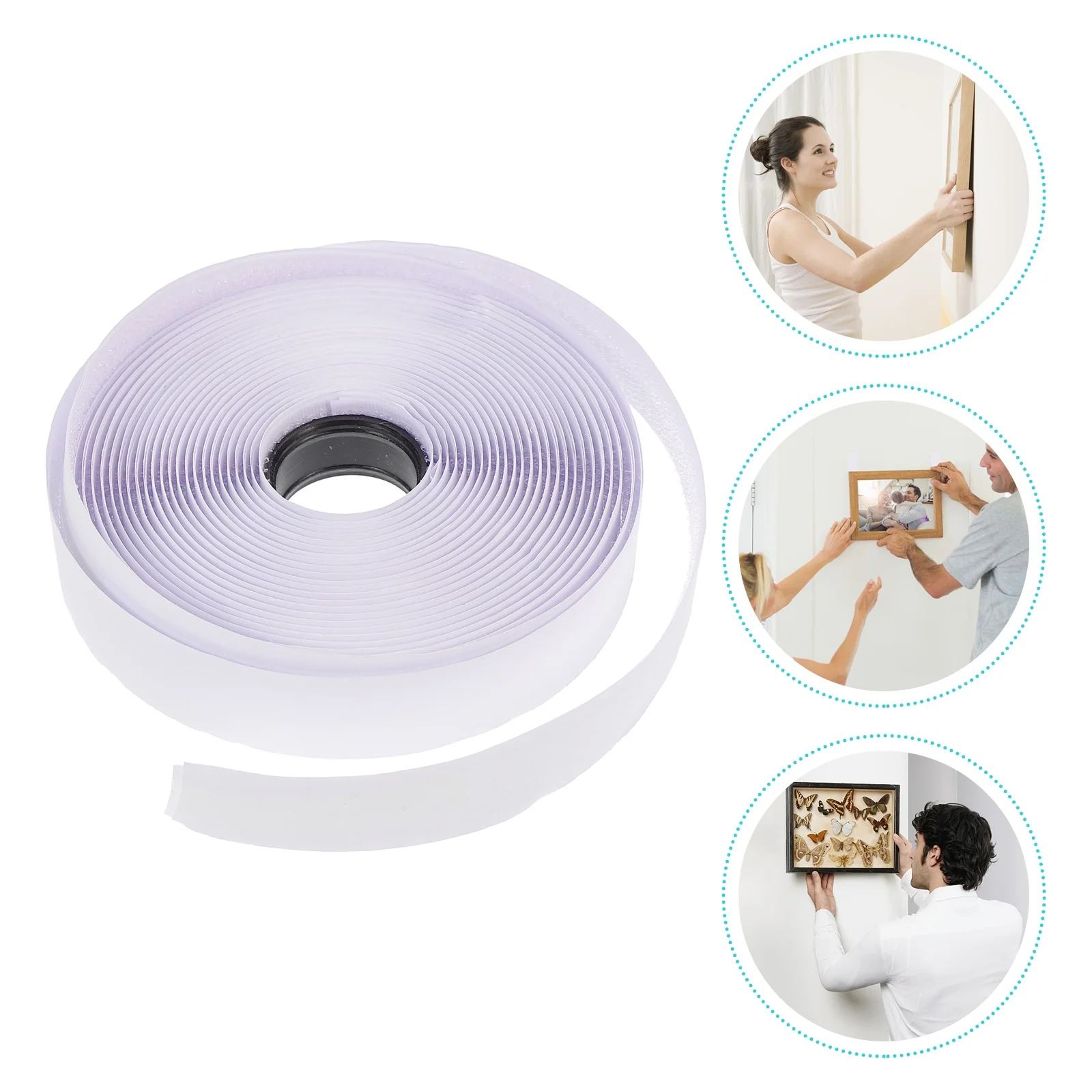 

2 Rolls Self Adhesive Backing Hook and Loop Strip Cable Organizer Strip Sticky Fastening Tape for Furniture Window