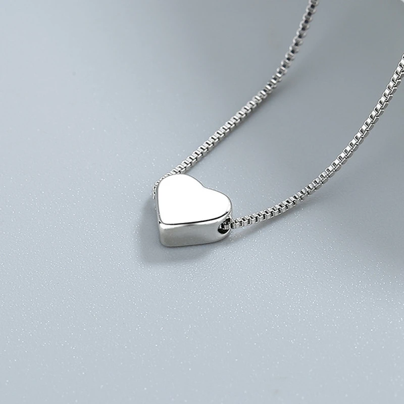 Fashion 925 Sterling Silver Heart Pendant Necklace Clavicle Chain For Women Fine Jewelry Wedding Party Birthday Gift