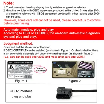 ADQ 5.5'' OBD2 HUD A8 Araç Baş Üstü Ekranı Dijital Hız Göstergesi Takometre Ön Cam Hız Projektörü + Hız Su Sıcaklığı RPM Alarmı 10 best sales Obd devir - №6