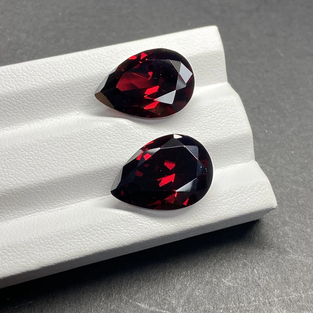 Pear Cut 5x7mm-15x20mm Cubic Zirconia Garnet Red CZ Stone Pear Cut Synthetic Gemstone