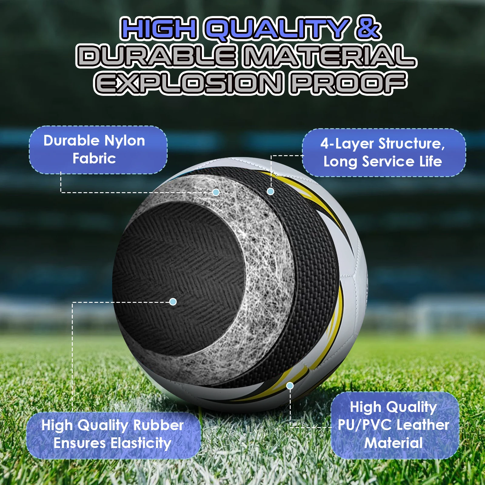Soccer Balls Official Size 5 whirlwind PVC Professional Training Football Team Training Footy Ball Match Game Football