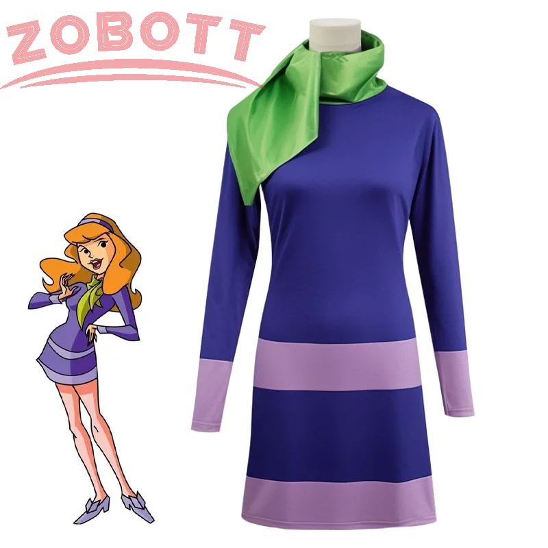 Anime AI toys where are you Daphne Blake cosplay costume set Halloween carnival set new