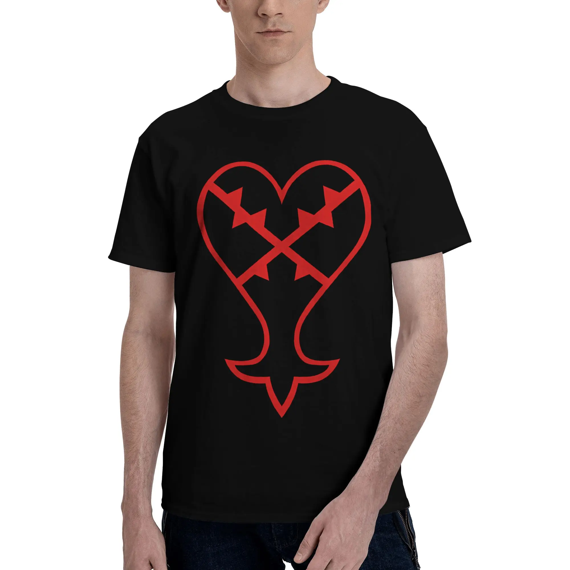 Kingdom Hearts Heartless Emblem Neuheit T-Shirt aus 100 % Baumwolle. Kingdom Hearts T-Shirts für Herren – Detail 1