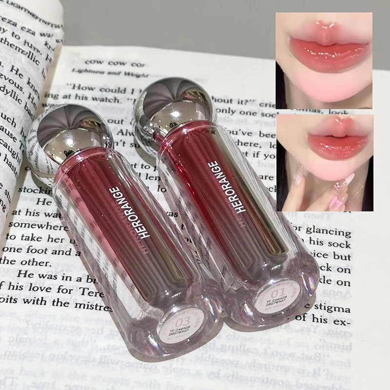 Lucidalabbra Traslucido Cristallino HERORANGE, Idratante, Resistente allo Sbiadimento, Colore Naturale, Rossetto Liquido