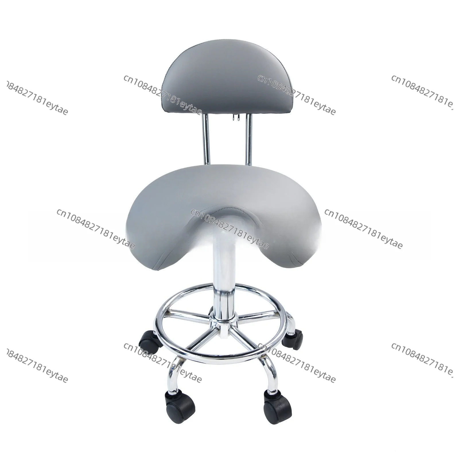 Classic Salon Barber Stool with Backrest Hydraulic Height Adjustable 360 Swivel Saddle Seat for Hairdressing