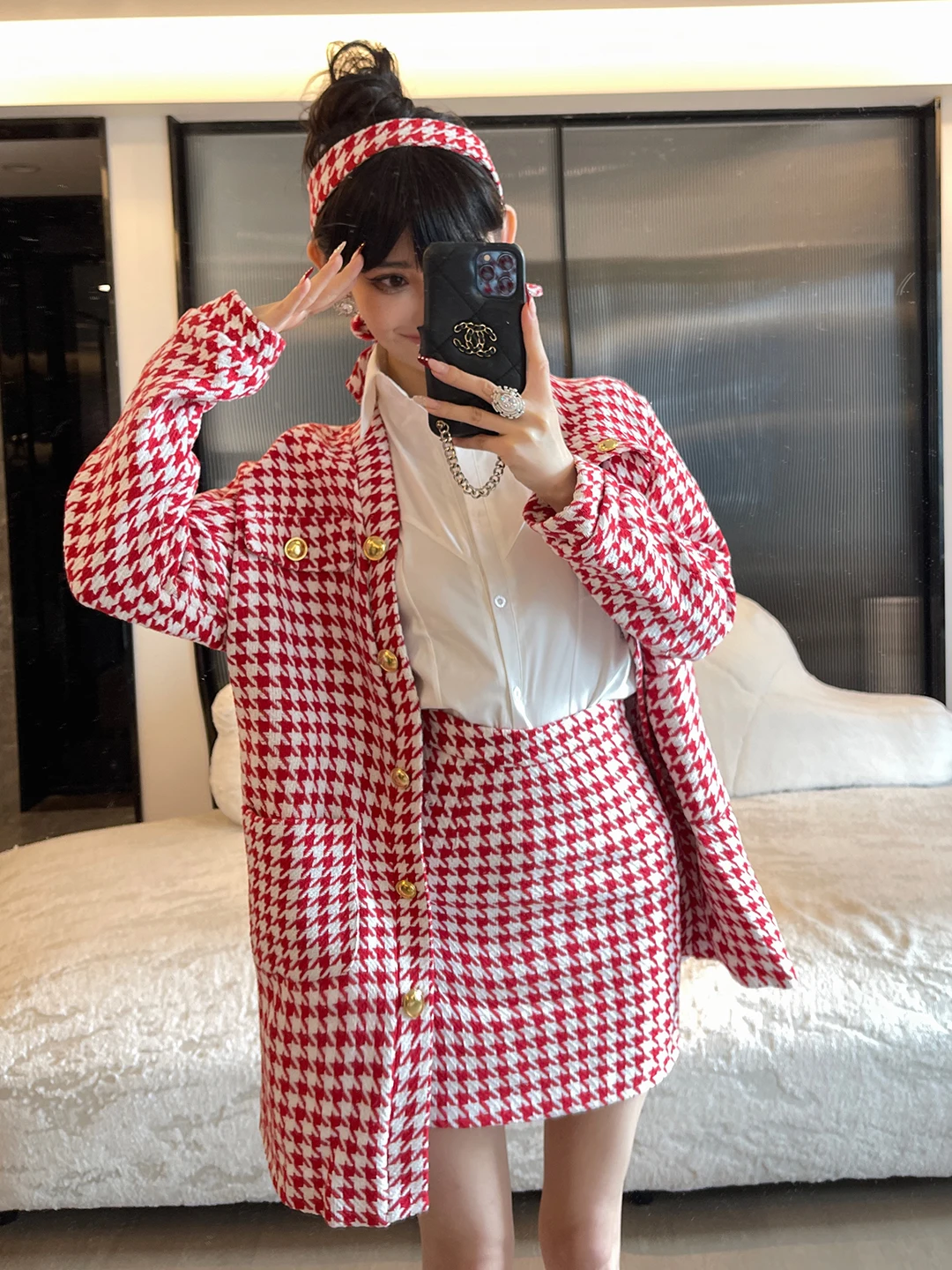 

Женский комплект из двух предметов ChiclyNana: пальто средней длины в клетку с поясом и юбка-карандаш. Модная повседневная осенняя одежда для бизнеса.