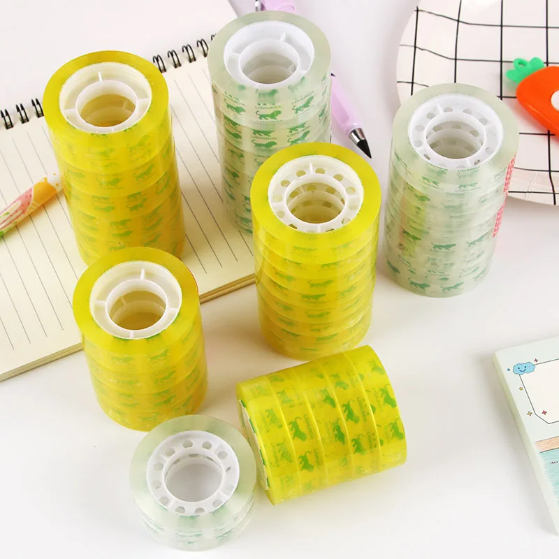 8 pieces of office stationery tape Transparent packaging office seal small 1.2cm wide packing tape