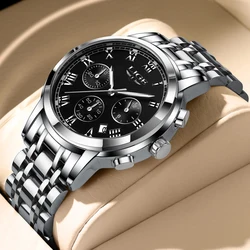 2024 LIGE Fashion Mens Watches Top Brand Luxury Quartz Wrist Watch for Men  Waterproof Sport Chronograph Watch Relogio Masculino