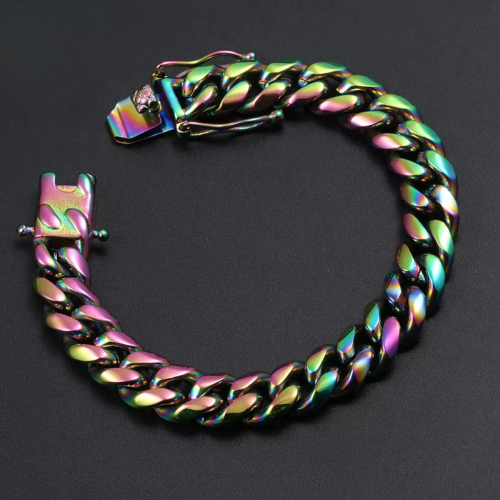 

18k Gold Plated Miami Cuban Link Bracelet 10mm Wide Men's Luxury Jewelry Gift