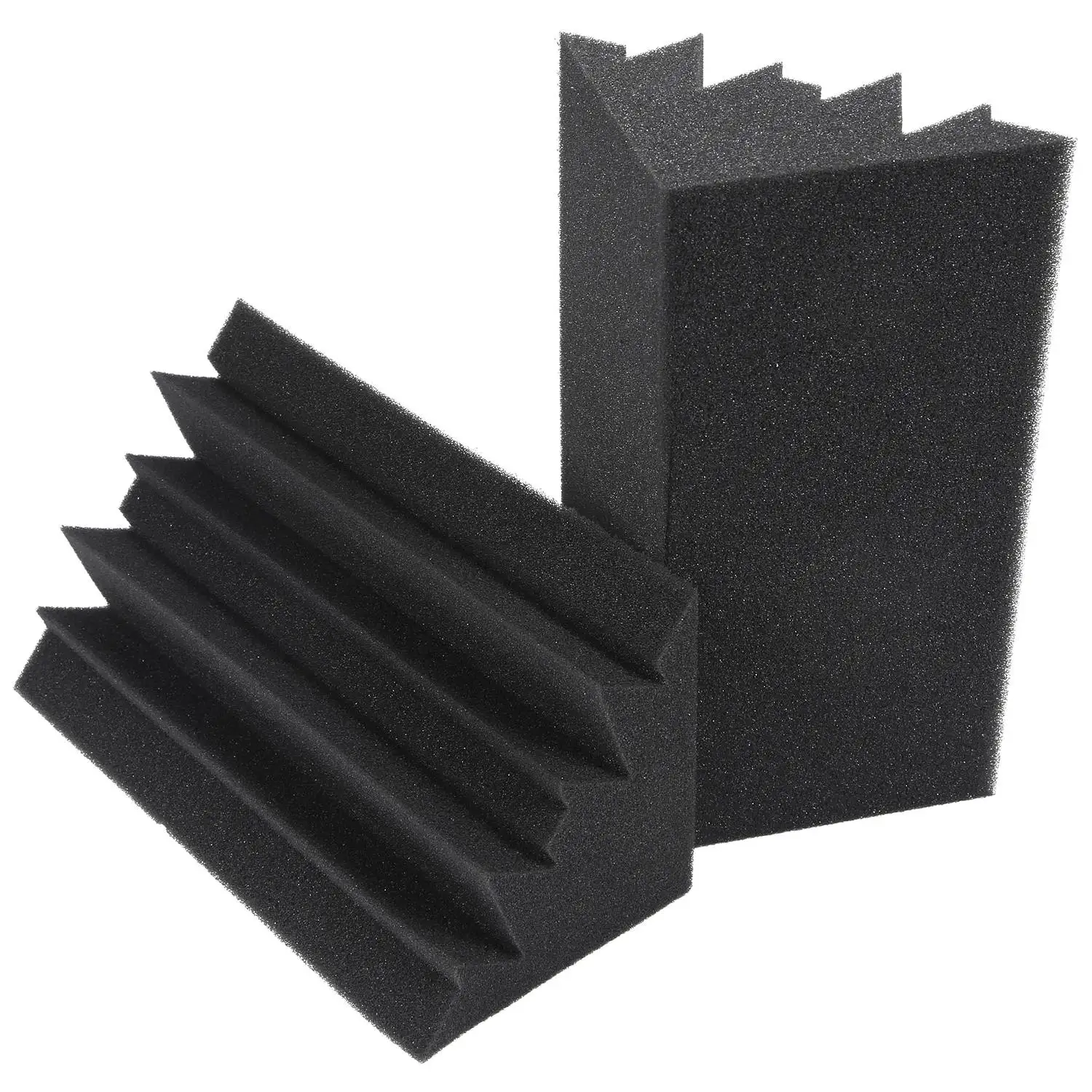 New 8 Pack of 4.6 in X 4.6 in X 9.5 in Black Soundproofing Insulation Bass Trap Acoustic Wall Foam Padding Studio Foam Tiles (8P